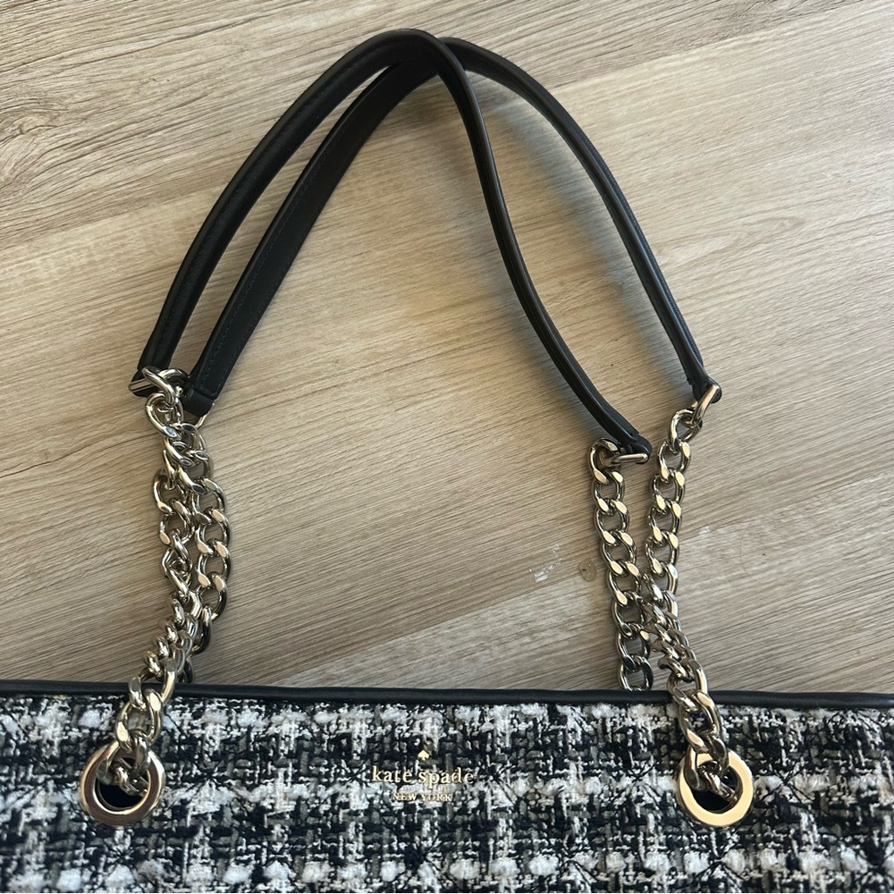 Kate Spade Black and White Tweed shoulder Bag - Picture 3 of 11